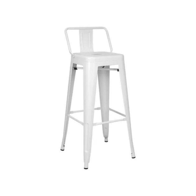 TODODESCUENTO - Pack 4 Pisos Taburetes Tolix, 77 Cm Respaldo Bajo- Blanco