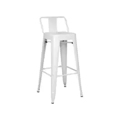 TODODESCUENTO - Pack 4 Pisos Taburetes Tolix, 77 Cm Respaldo Bajo- Blanco
