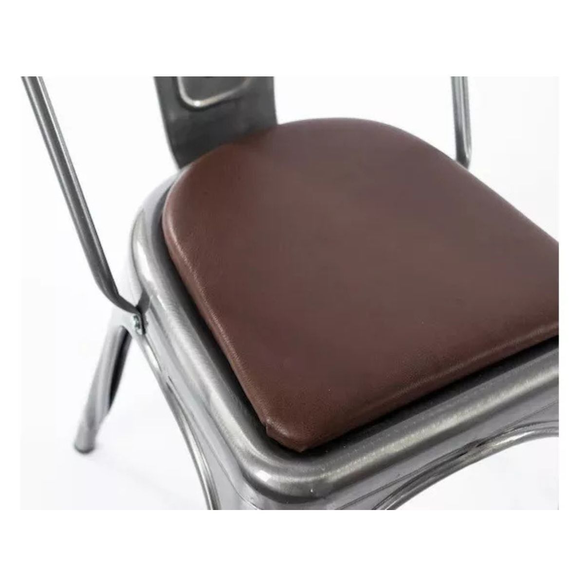 TODODESCUENTO - Pack 4 Cojines Magneticos Para Sillas Tolix/ Ecocuero- Café