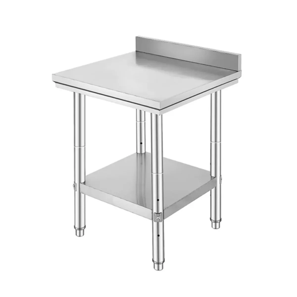 GENERICO - MESON 60X60 ACERO INOXIDABLE 201 CON RESPALDO