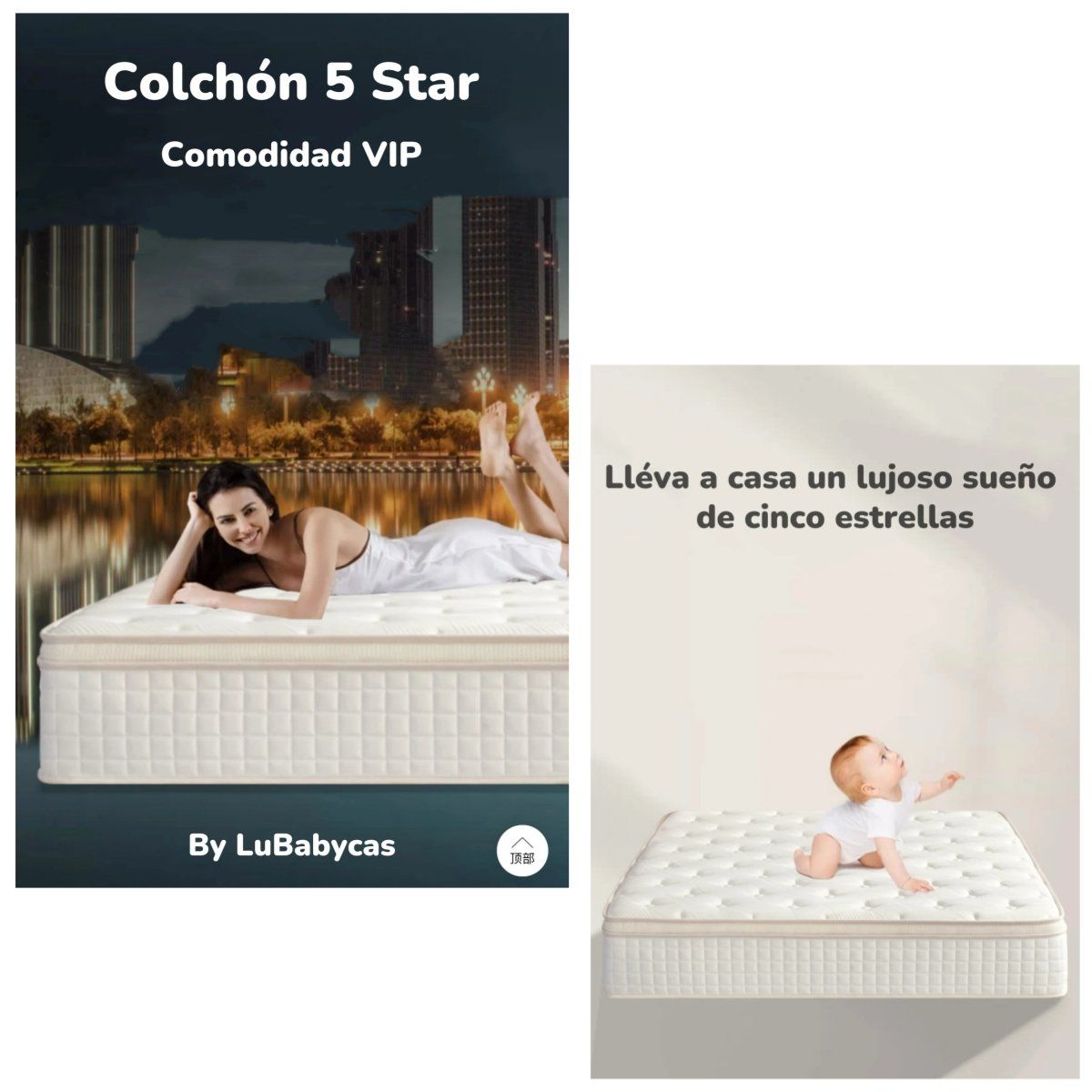 LUBABYCAS - Colchón 2 Plazas 150x200x30cm Comprimido Pocket LuBabycas