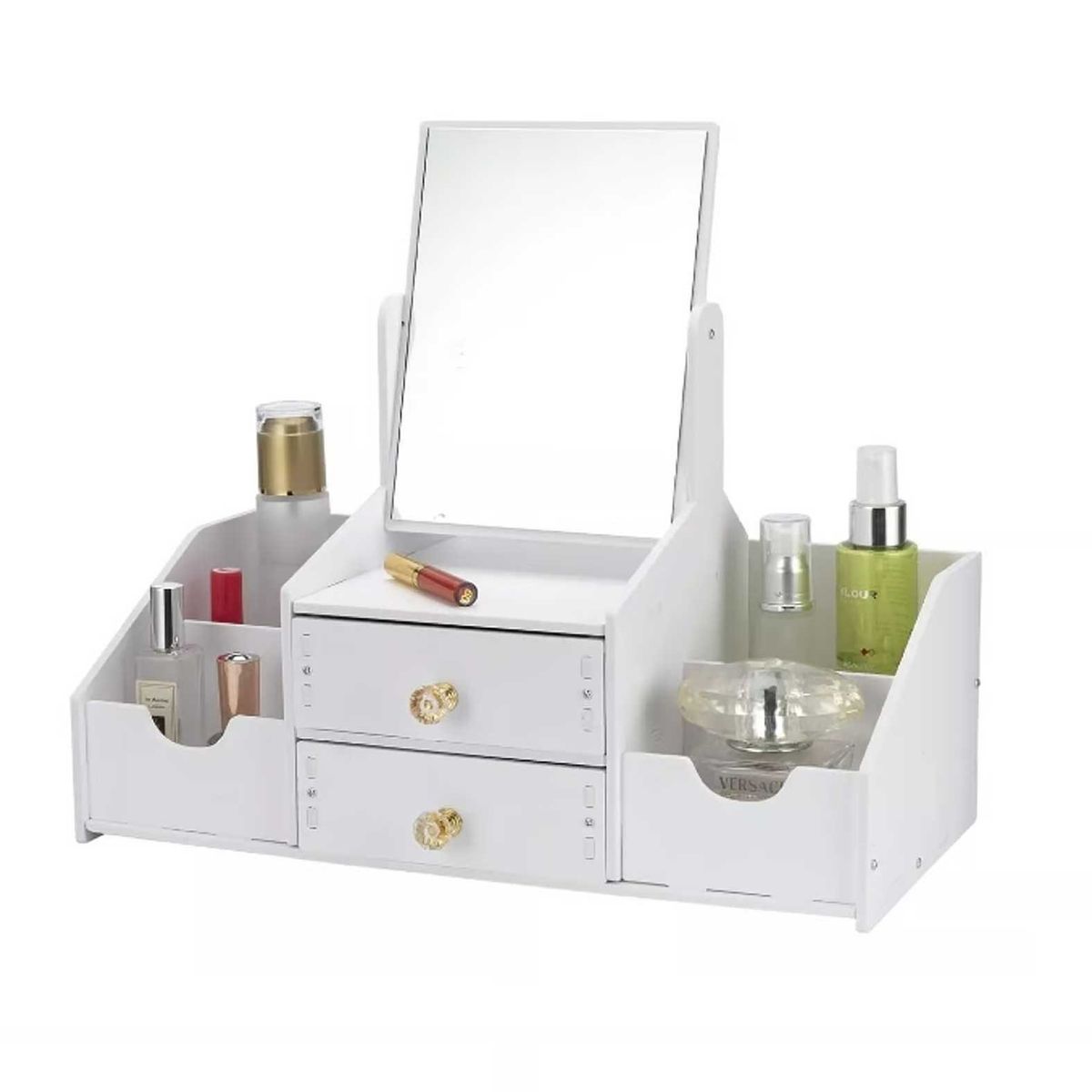 GENERICO - Organizador Mini Joyero Tocador Espejo Joyero Cuadrado