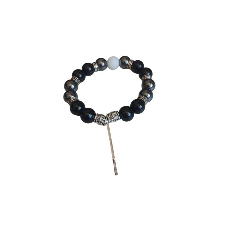 GENERICO - Pulsera piedra Onix hematita y calcedonia_.