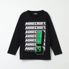 MINECRAFT - Polera Manga Larga Niño Multi Logo Negro