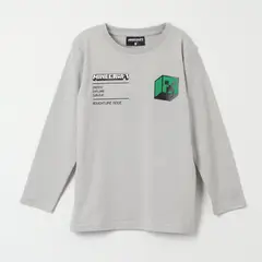 MINECRAFT - Polera Manga Larga Niño Creepers Back Gris