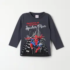 MARVEL - Polera Manga Larga Niño Spiderman Protector Gris