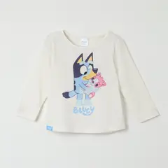 BLUEY - Polera Manga Larga Niña Hug Beige