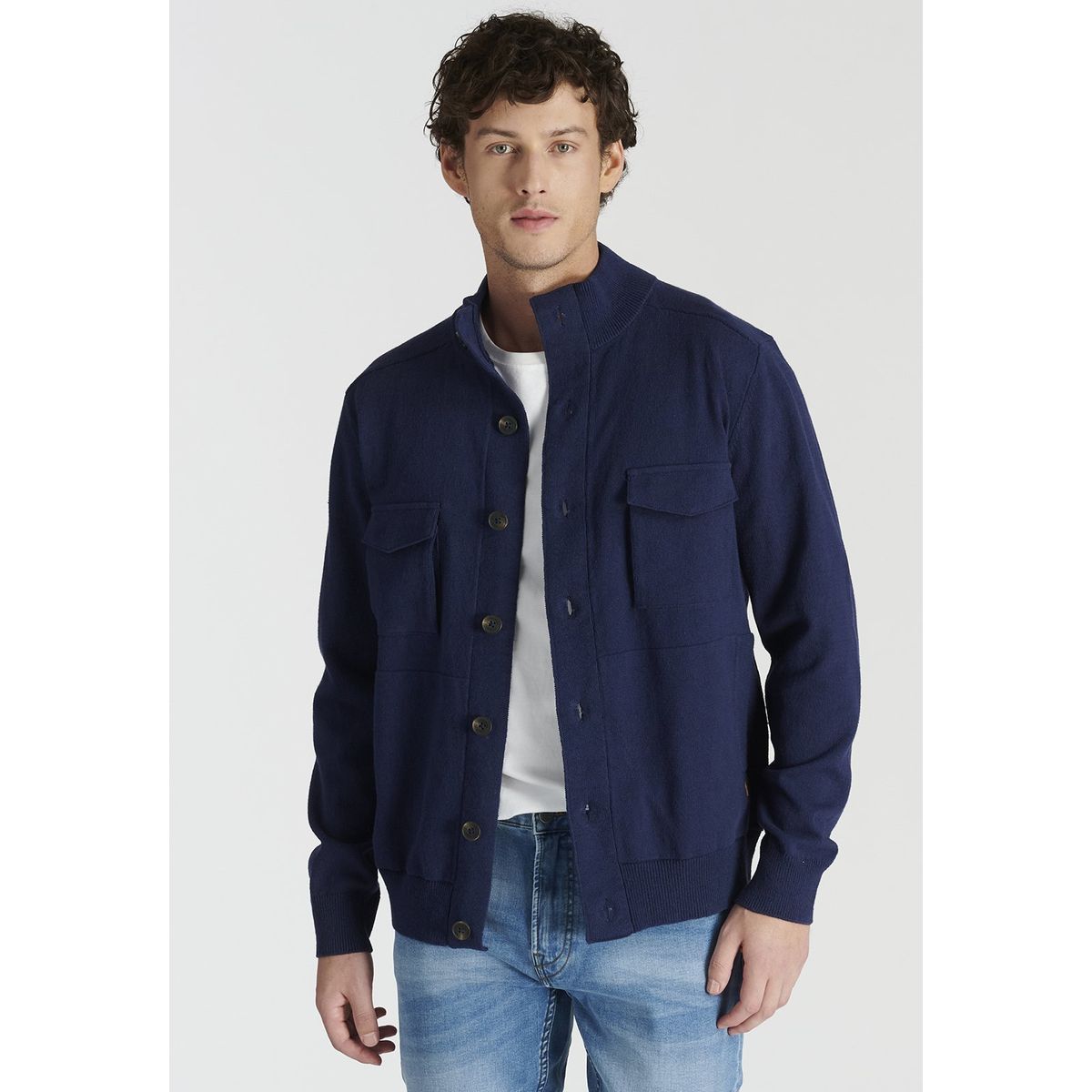 NEW MAN - Cardigan Montcada Heritage Azul Newman