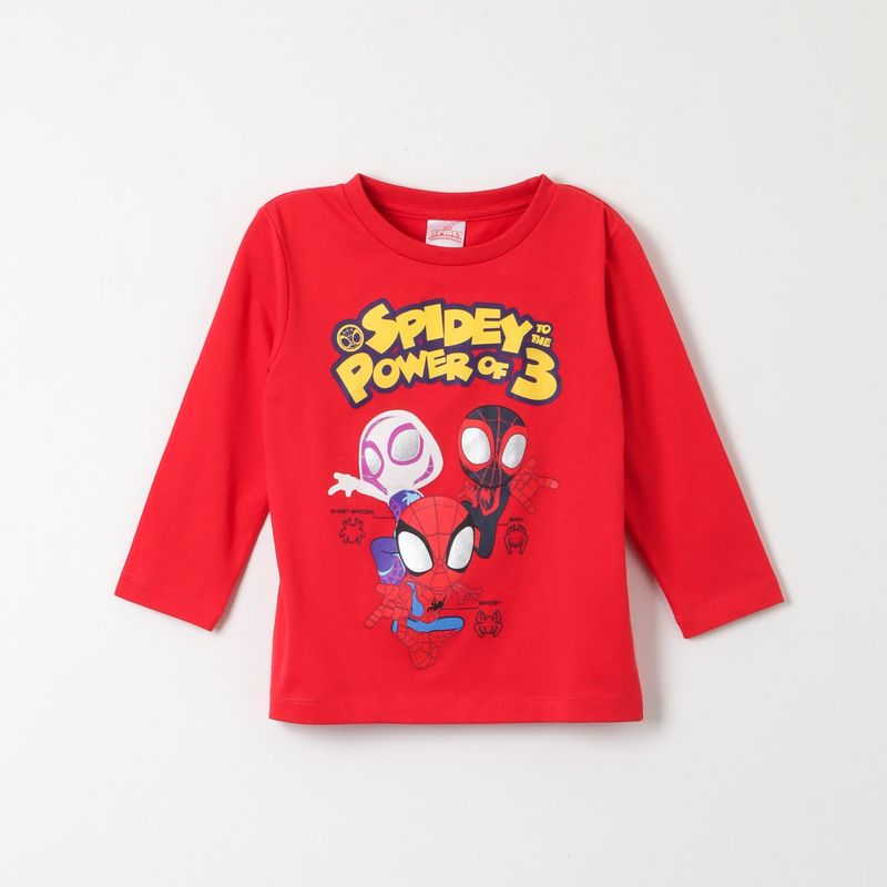 MARVEL - Polera Manga Larga Niño Spidey Power Of 3 Rojo Marvel