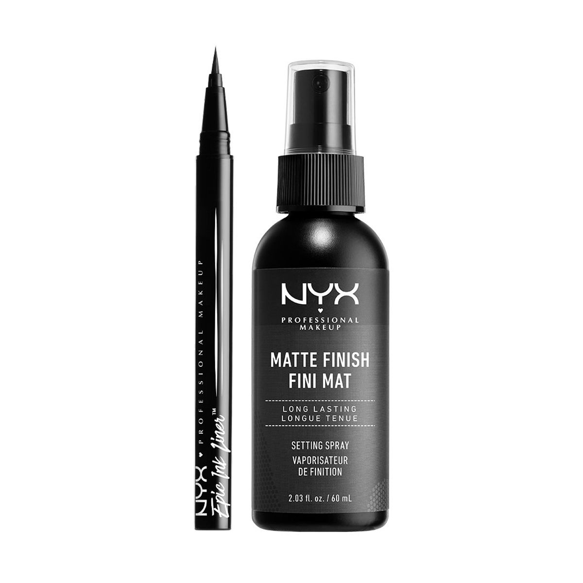 NYX - Pack Liner Epic Ink Black + Setting Spray Matte