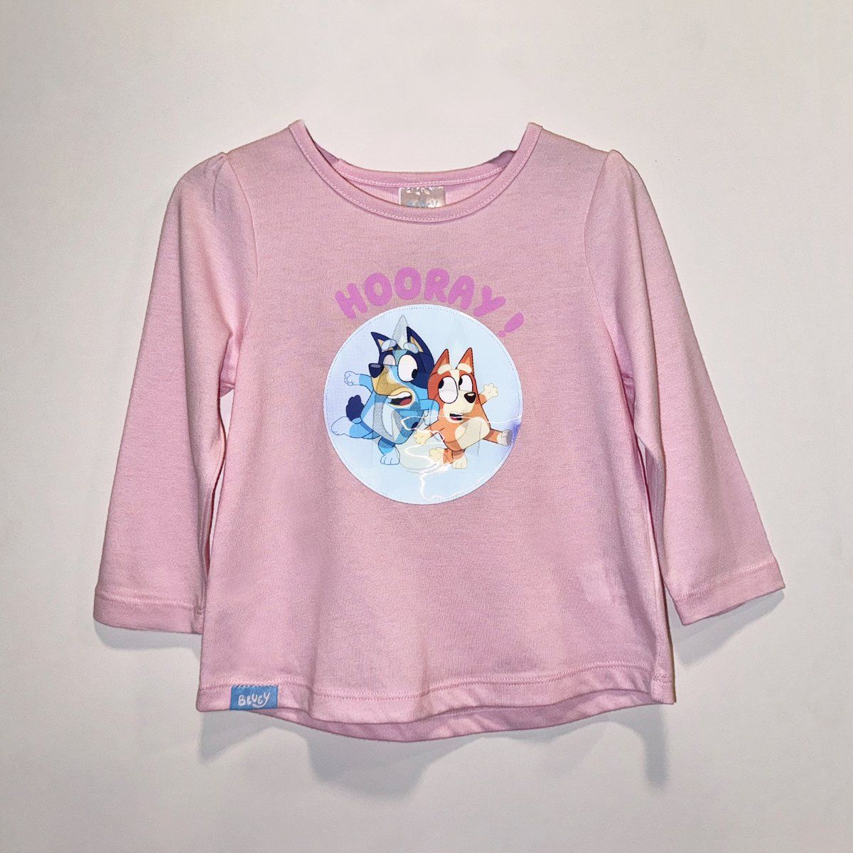BLUEY - Polera Manga Larga Niña Hooray! Rosado Bluey