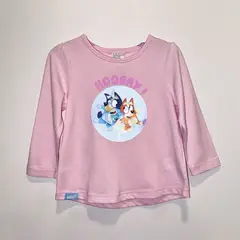 BLUEY - Polera Manga Larga Niña Hooray! Rosado