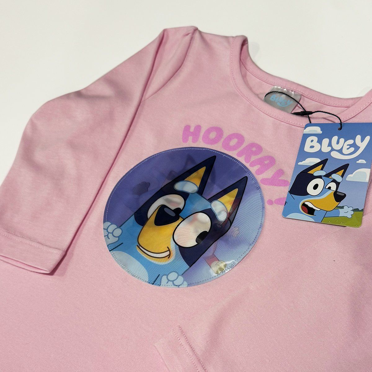 BLUEY - Polera Manga Larga Niña Hooray! Rosado Bluey