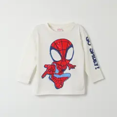 MARVEL - Polera Manga Larga Niño Spidey Go Spidey Beige