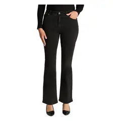 LORENZO DI PONTTI - Jeans Tiro Medio Flare Con Botón Negro