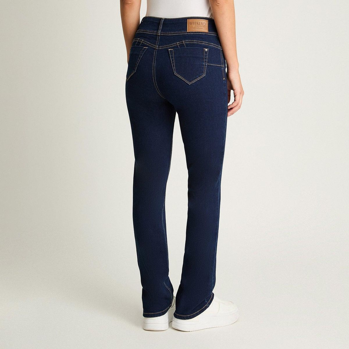 LORENZO DI PONTTI - Jeans Recto 5 Bolsillos Push Up Azul Marino
