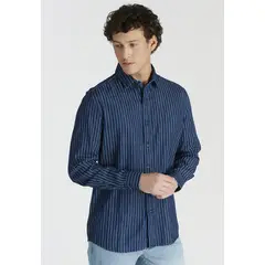 NEW MAN - Camisa Ethan Avant-Garde Azul Newman