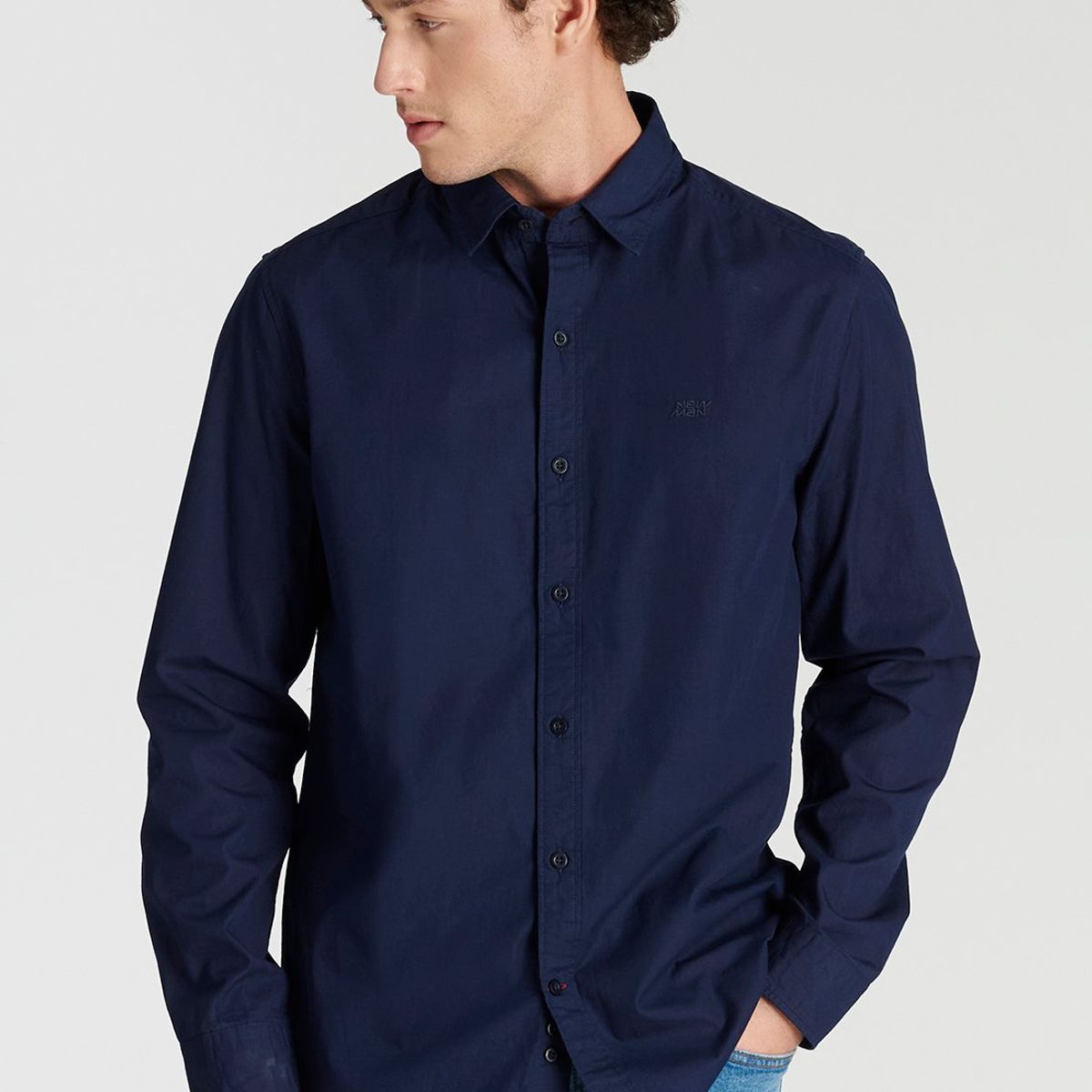 NEW MAN - Camisa Bedford Avant-Garde Azul Newman