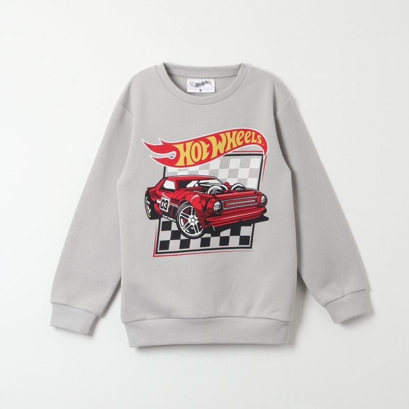 HOT WHEELS - Poleron Niño Clasico Gris Hot Wheels.