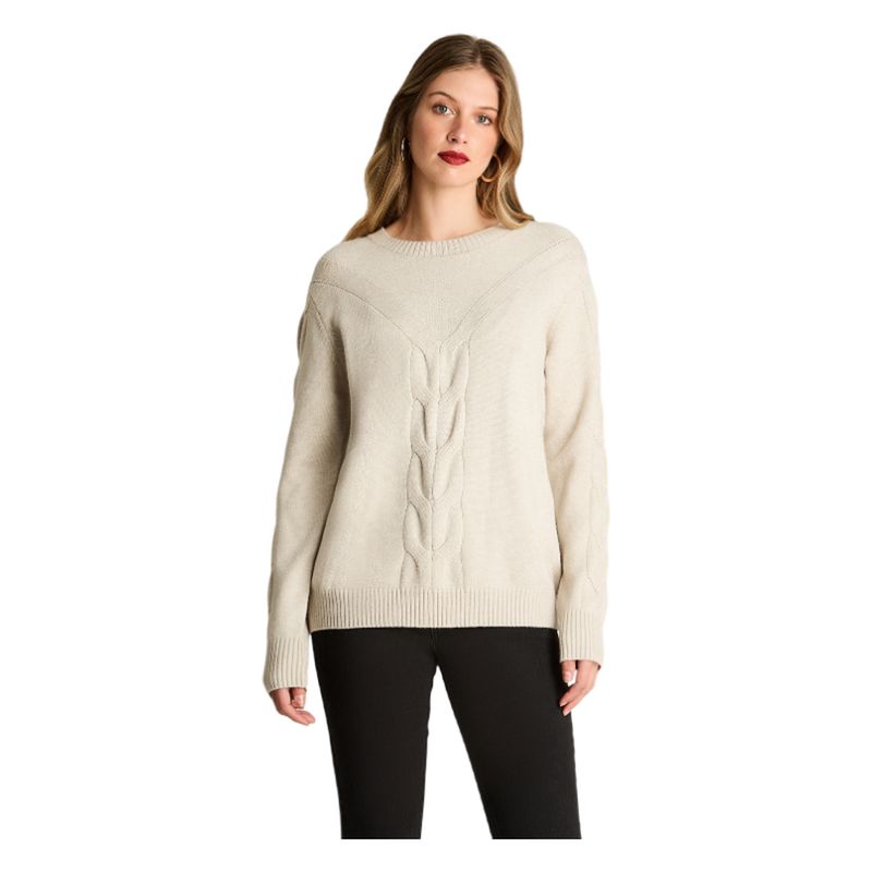 LORENZO DI PONTTI - Sweater Escote Redondo Manga Larga Crudo