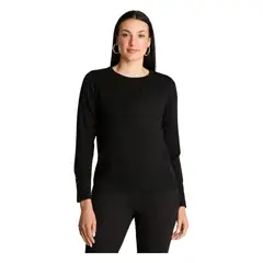 LORENZO DI PONTTI - Sweater Manga Larga Escote Redondo Negro
