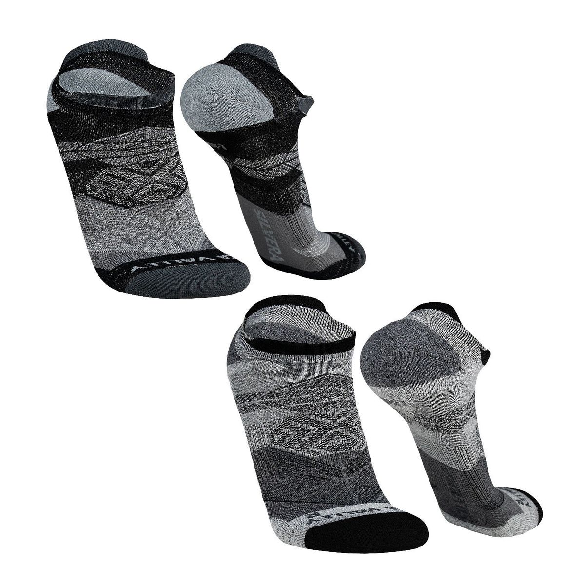 SILVERA NANOTECH - Calcetines cortos tobilleros deportivos running ciclismo gym unisex