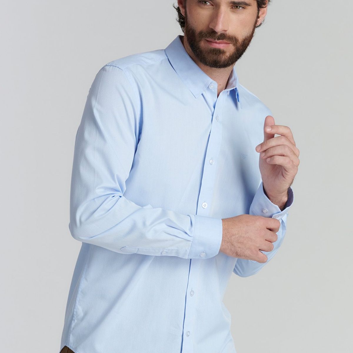 FEROUCH - Camisa Alabama Smart Casual Celeste Ferouch