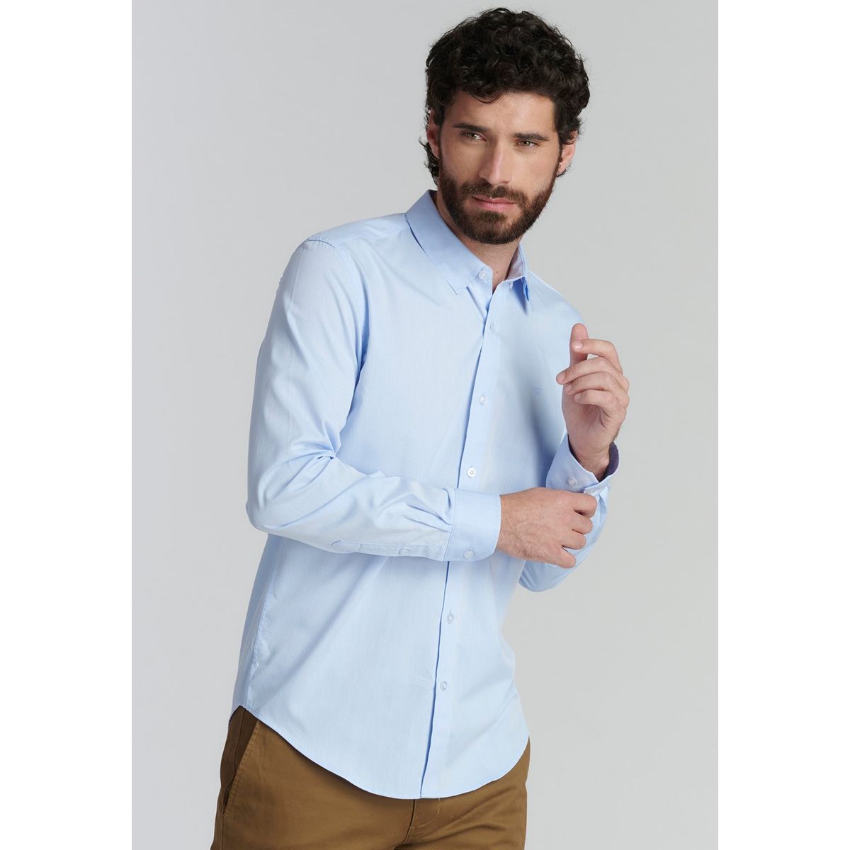 FEROUCH - Camisa Alabama Smart Casual Celeste Ferouch