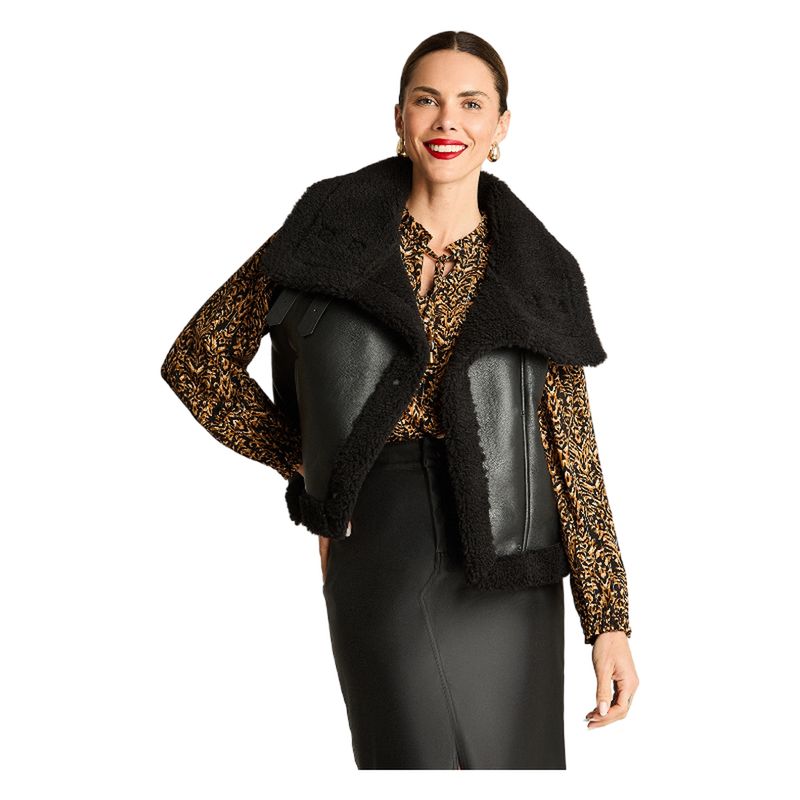 CURVI - Chaqueta Sin Mangas Bonded Negro