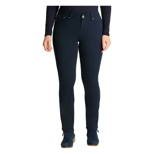 CURVI - Jeans Tiro Medio Recto Color 5 Bolsillos Azul