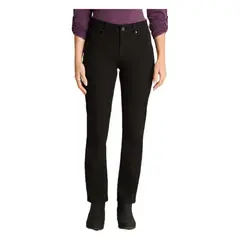 CURVI - Jeans Tiro Medio Recto Color 5 Bolsillos Negro