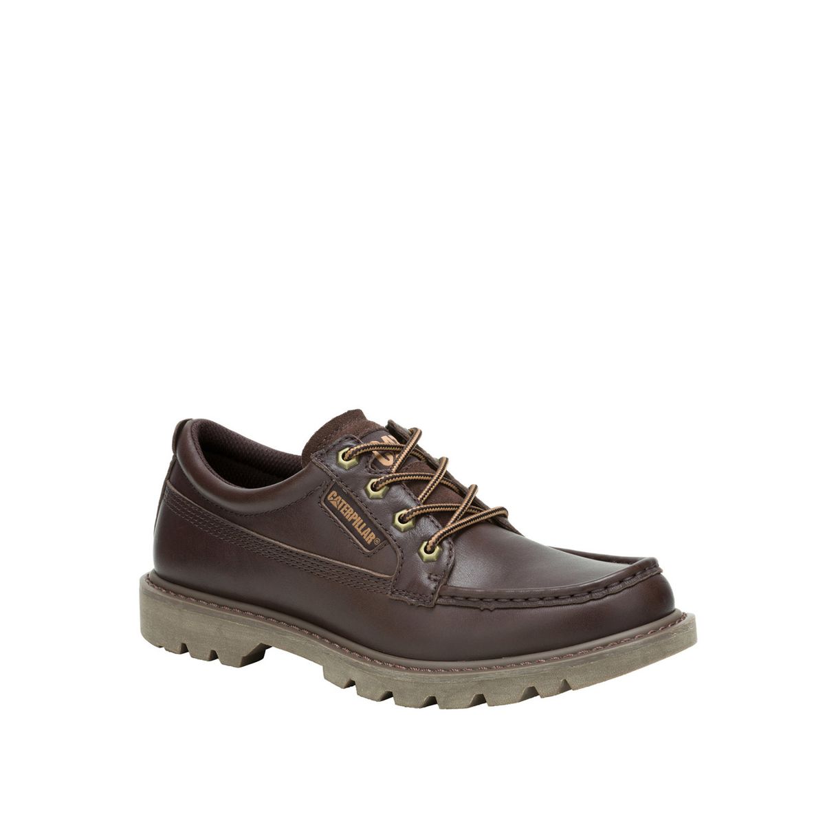 CAT - Zapato Cuero Hombre Colorado MocToe Low Café Oscuro CAT