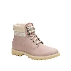 CAT - Botin Impermeable Cuero Mujer Colorado Palo Rosa