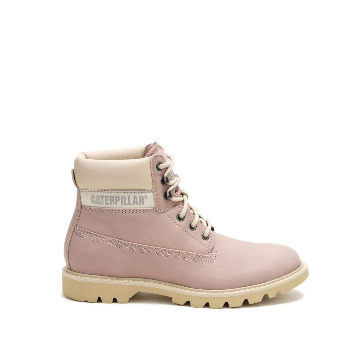 CAT - Botin Impermeable Cuero Mujer Colorado Palo Rosa CAT