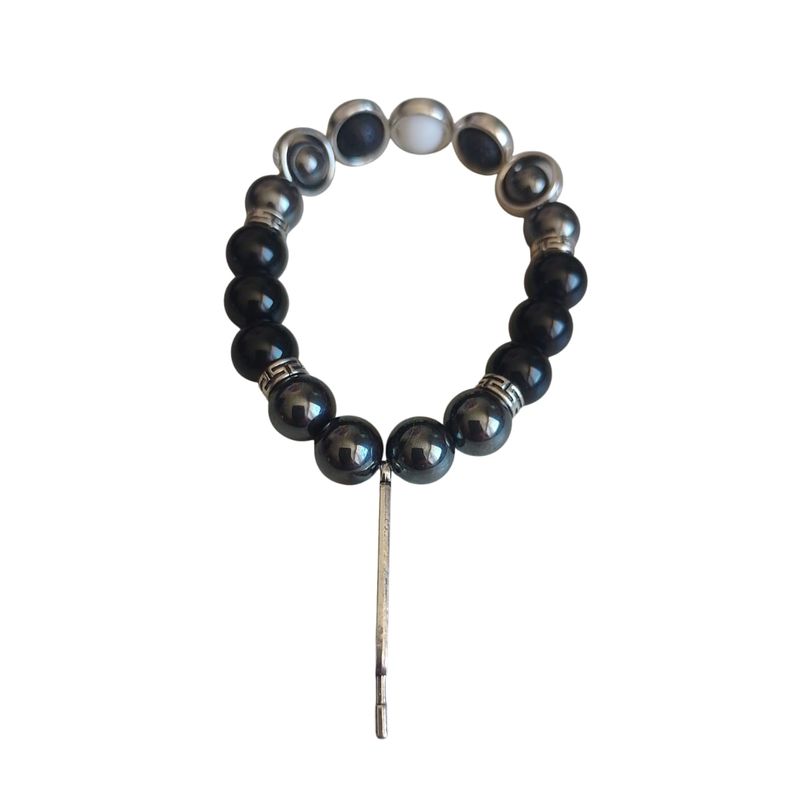 GENERICO - Pulsera piedra calcedonia blanca