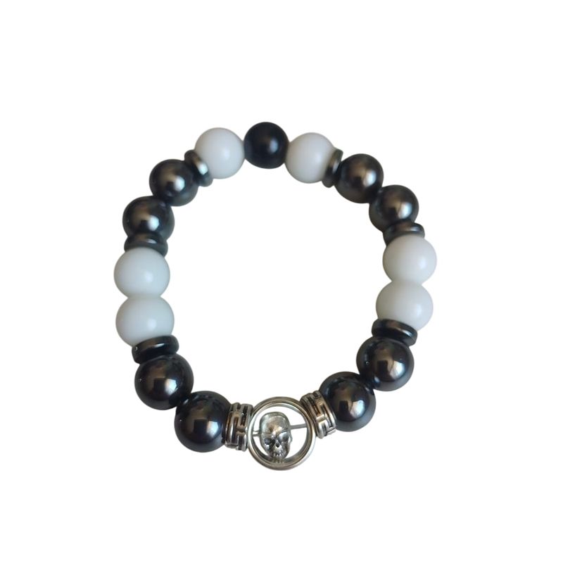 GENERICO - Pulsera piedra Onix hematita y calcedonia