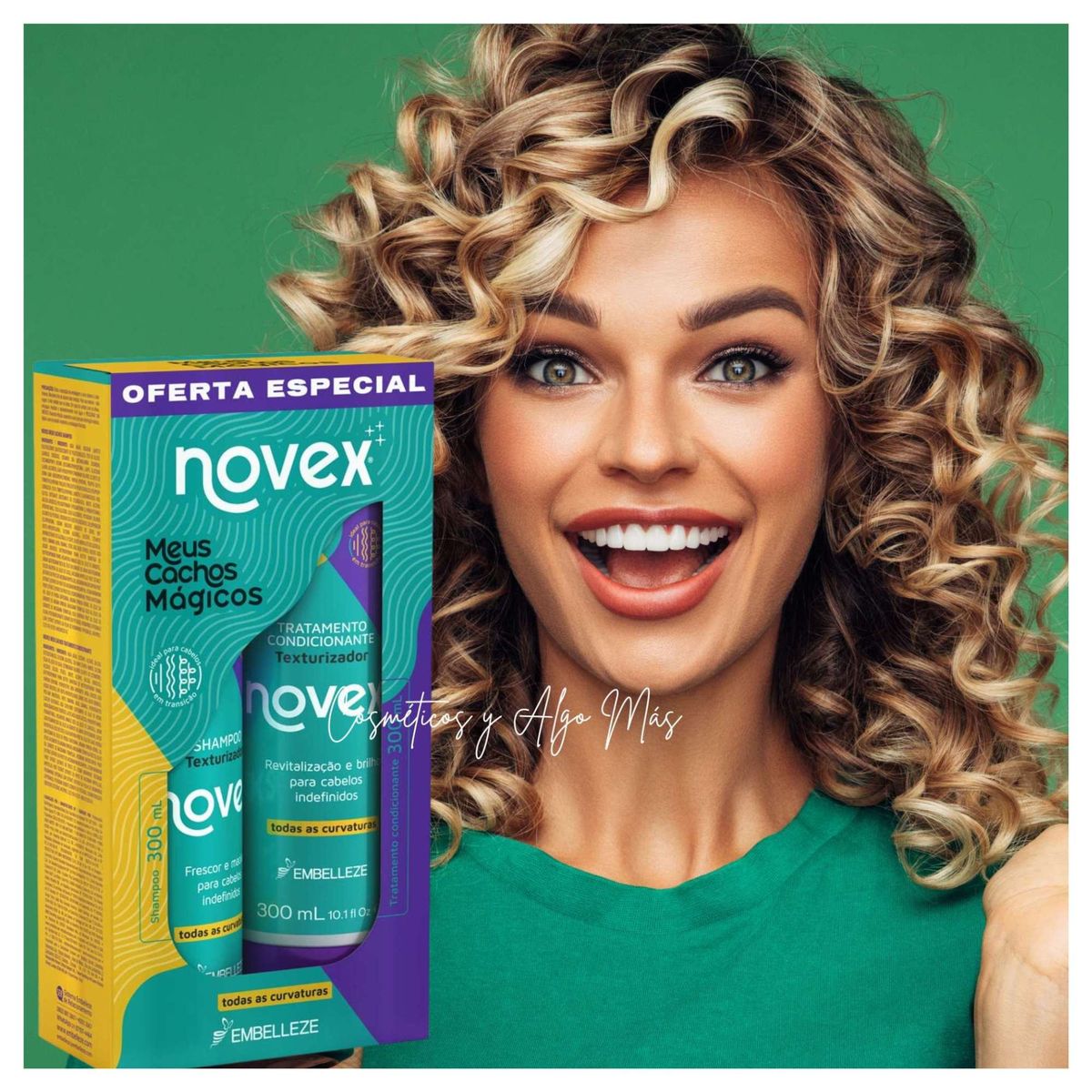 NOVEX - Kit  shampoo y acondicionador Meus Cachos Magicos Novex 300ml cada uno