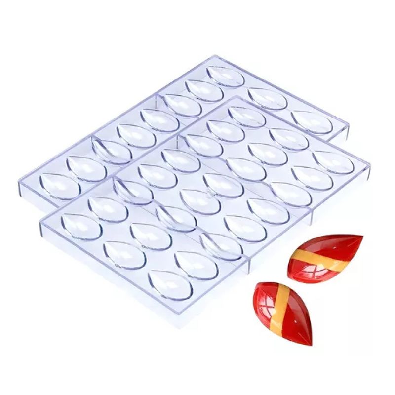 GENERICO - Pack X2 Molde Para Chocolate Moldes Para Bombones Ovalados