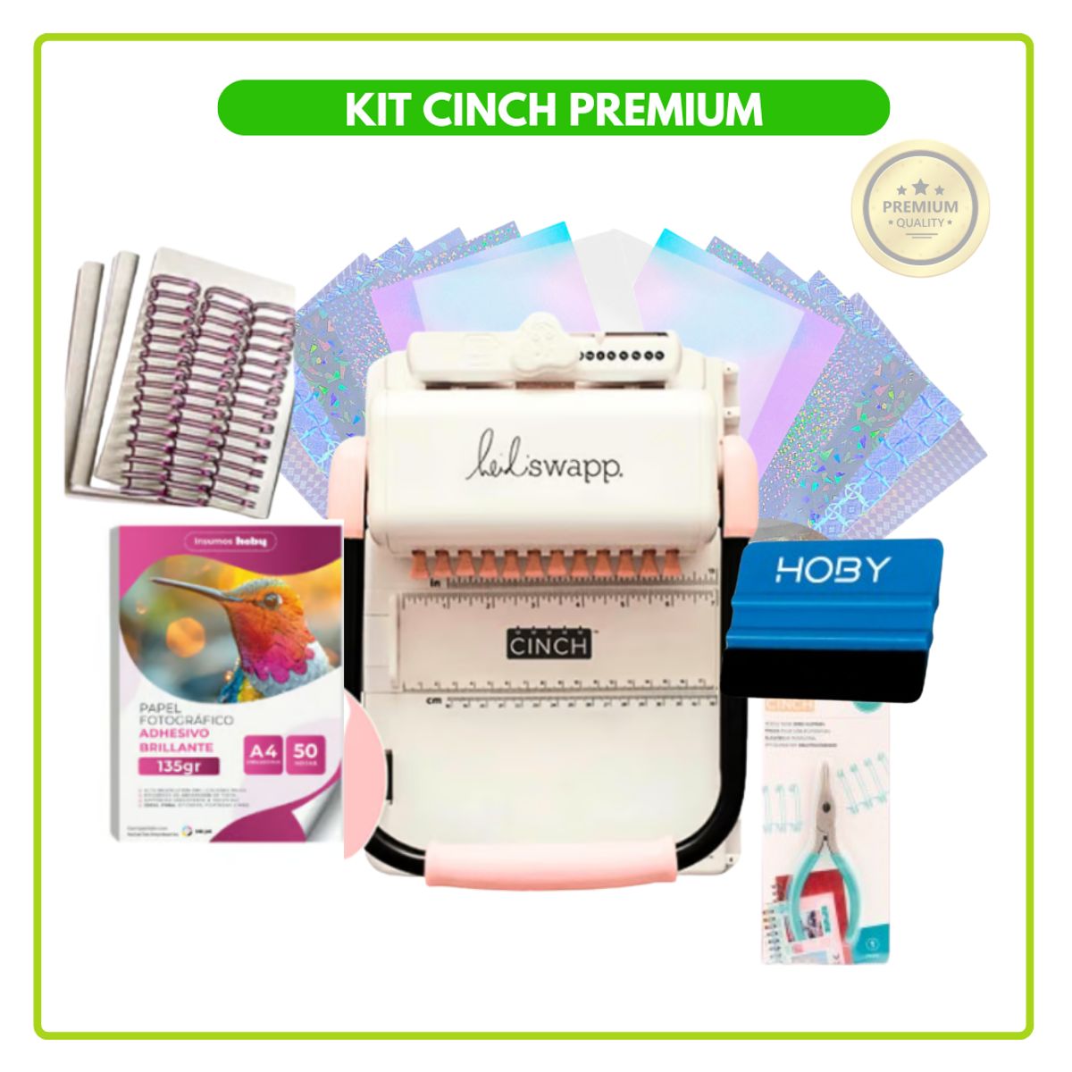 AMERICAN CRAFTS - Cinch Rosada + 3 planners+ 3 ANILLOS +Laminado en Frio SFJ9
