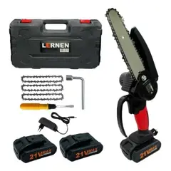 LERNEN - Motosierra Podadora Eléctrica 6 Pulgadas + 2 Baterías