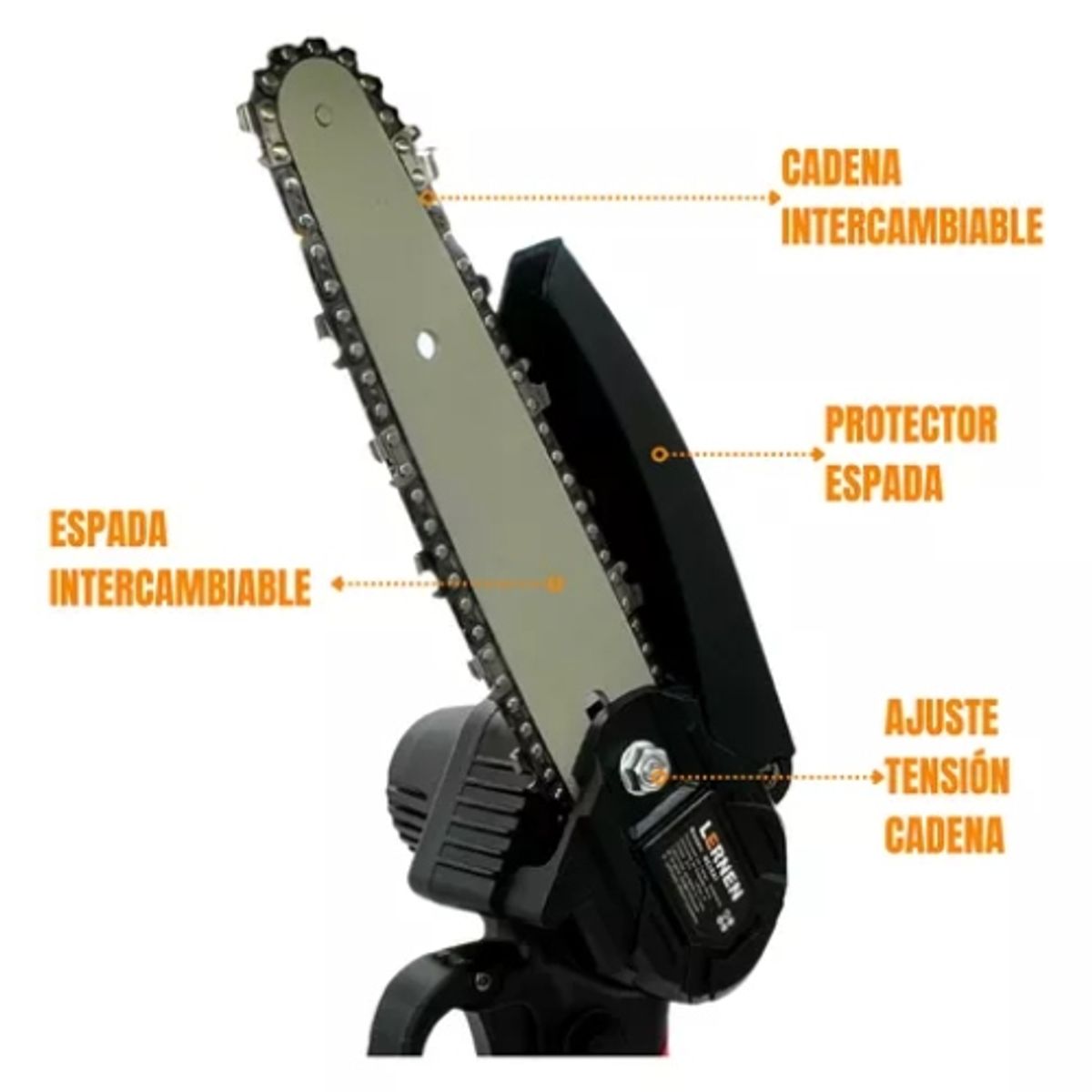 LERNEN - Motosierra Podadora Eléctrica 6 Pulgadas Lernen + 2 Baterías