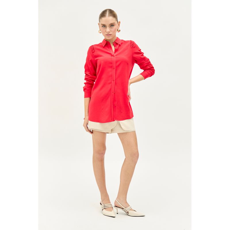 IO - Blusa Manga Larga Rojo Mujer Io