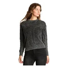 ACUARELA - Sweater Manga Larga Acid Wash Gris