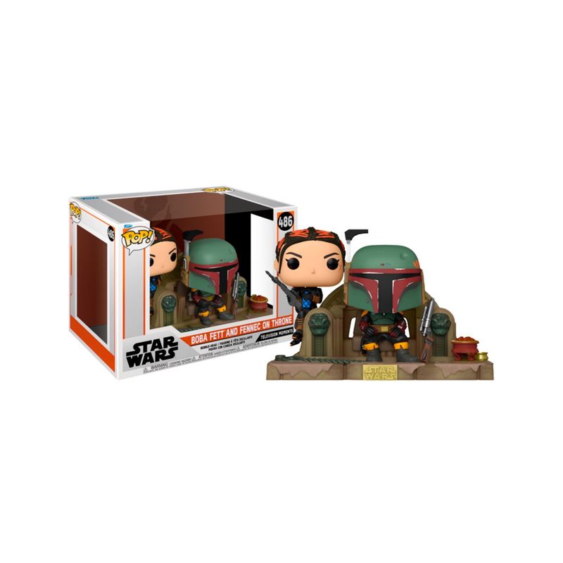 FUNKO - Funko Pop Moment Mandalorian Boba Fett and Fennec Shand 486 - Blanco