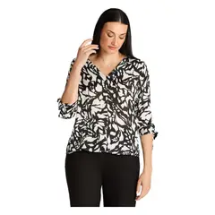 LORENZO DI PONTTI - Blusa Escote V Manga 3/4 Con Amarra Crudo