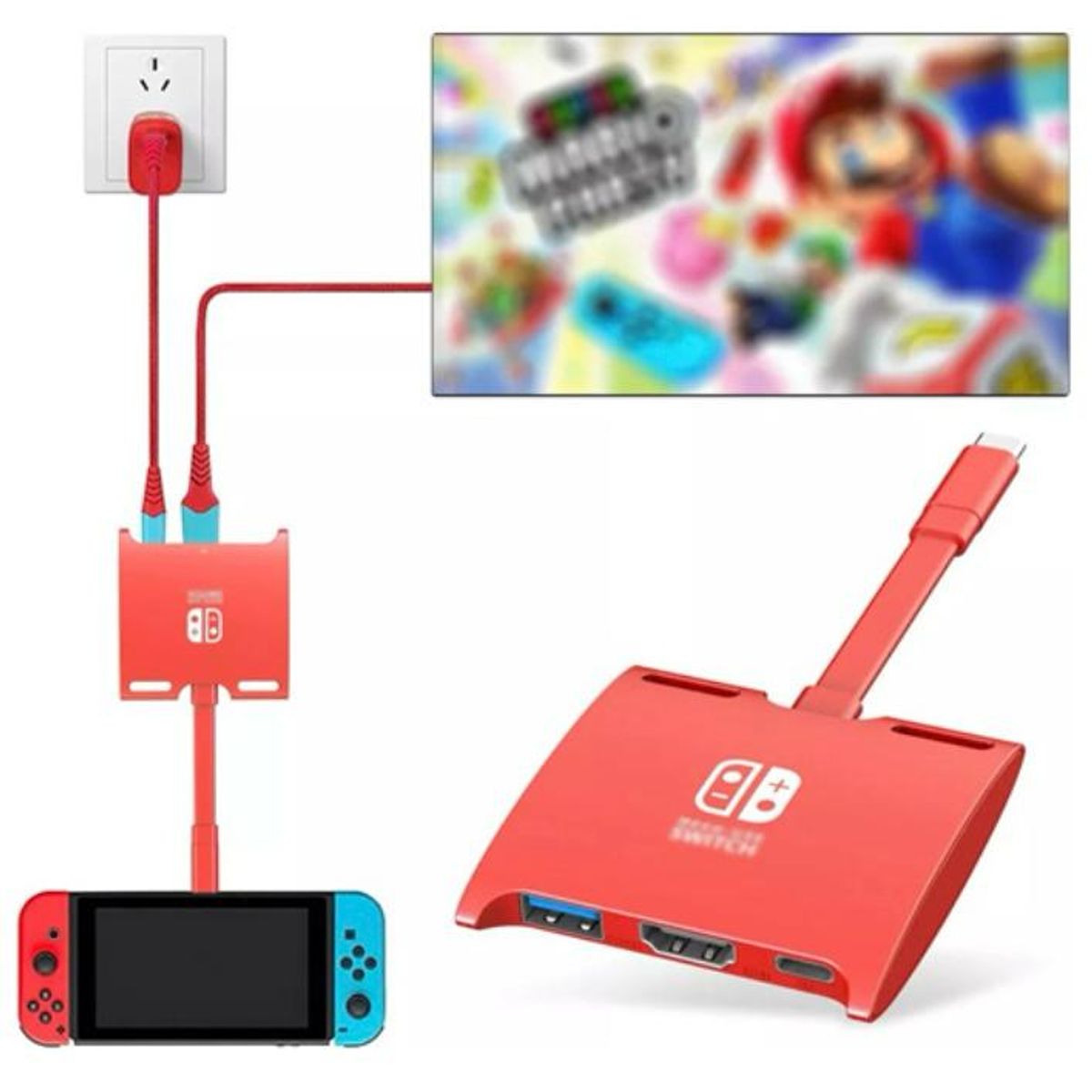 GENERICO - Dock Hub Portátil Para Nintendo Switch Tv Hdmi