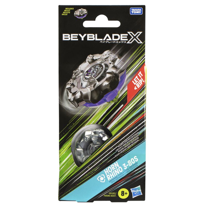 BEYBLADE - Trompo Beyblade X Kit de Refuerzo Horn Rhino 3-80S