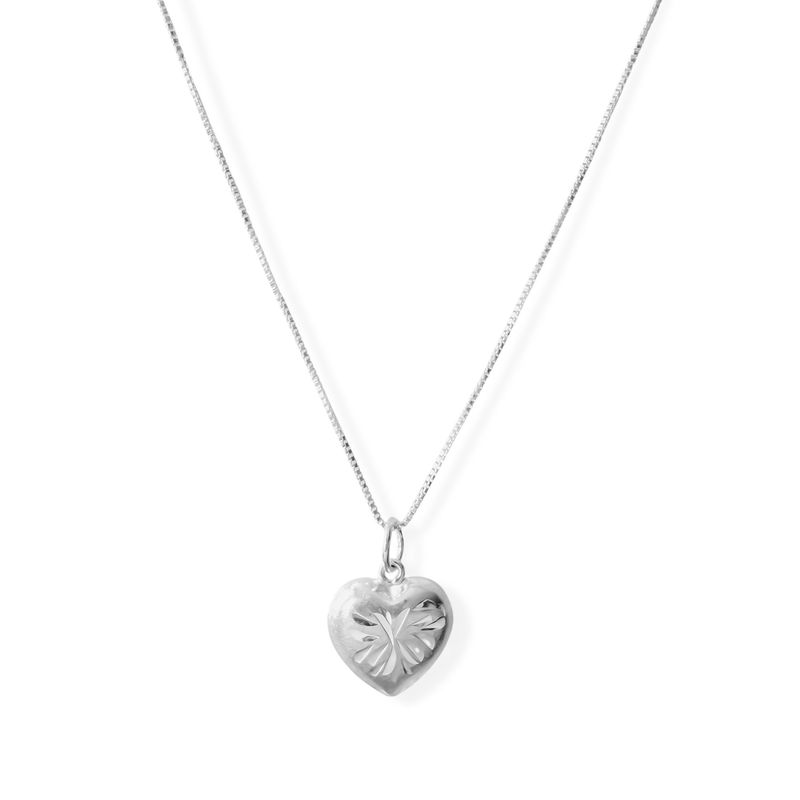 ANDREA COGGIOLA JOYAS - Collar Corazón Tallado Plata Fina 925
