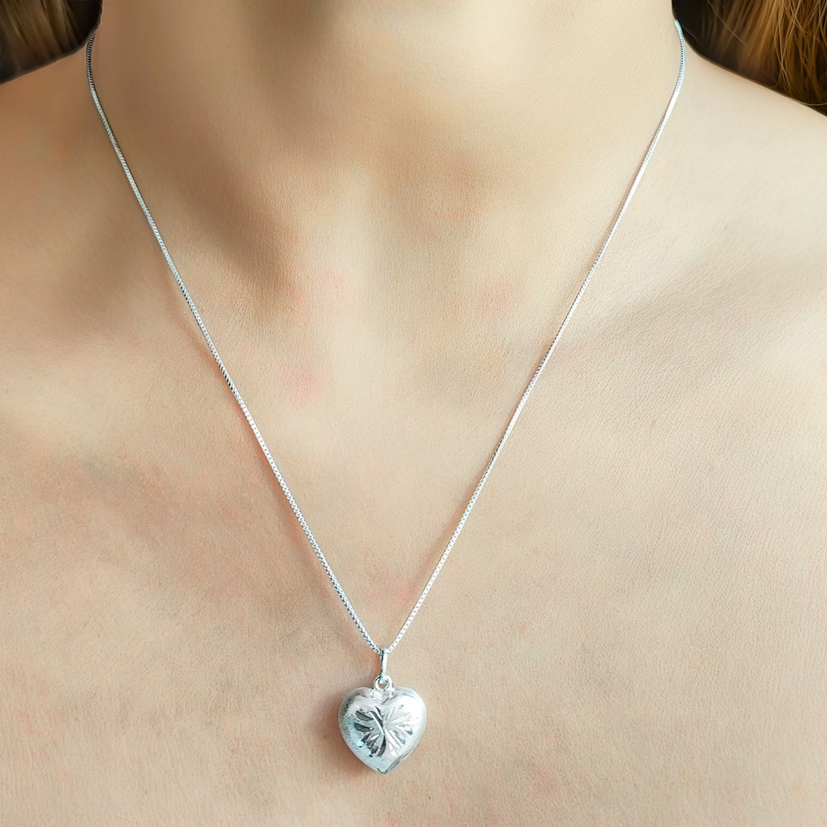 COGGIOLA - Collar Corazón Tallado Plata Fina 925