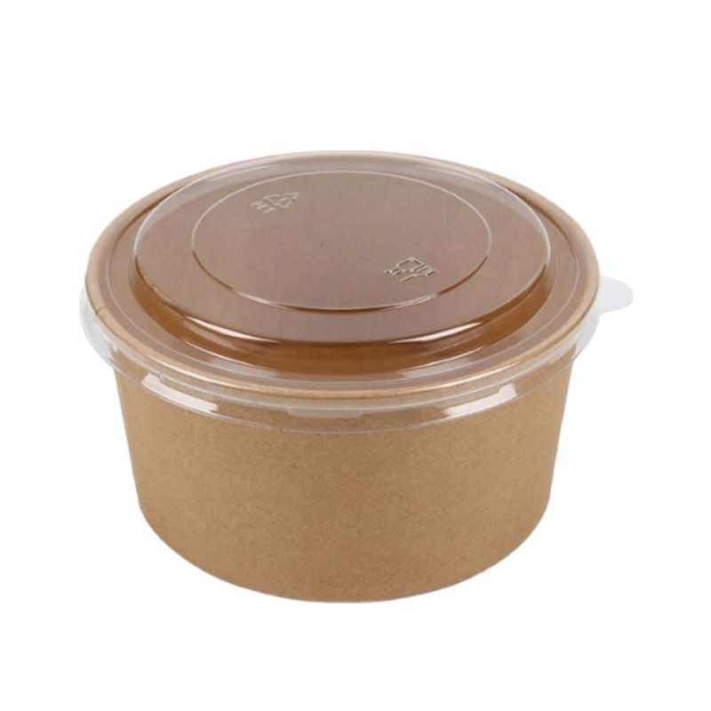 GENERICO - Envase Bowl Kraft Con Tapa Pet 500ml 100 Unidades